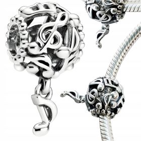    CHARMS-Anhänger „Notiz, ich liebe Musiknoten“, hochwertiges S925