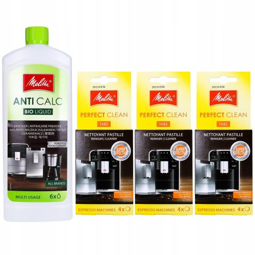  MELITTA BIO Entkalkungsflüssigkeit + 3× Melitta Perfect Clean Tabs Reinigungstabletten 4 Stück