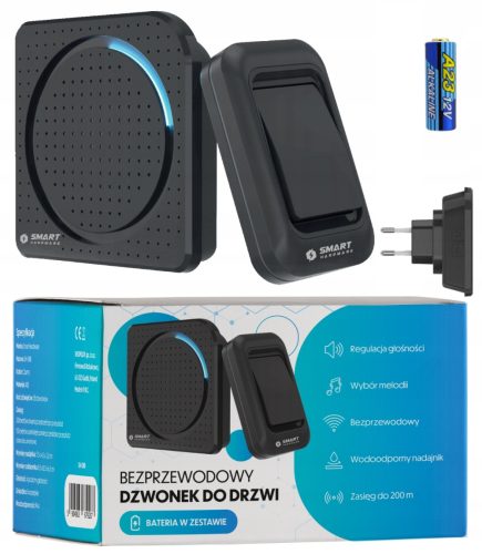 Drahtlose Türklingel wasserdicht Smart Hardware SH-DBB schwarz 200 m 38 Melodien