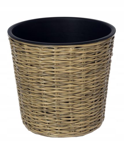  OTE-Blumentopf, 33,5 cm x 25 x 31 cm, Durchmesser 33 cm, Kunststoff in Braun- und Beigetönen