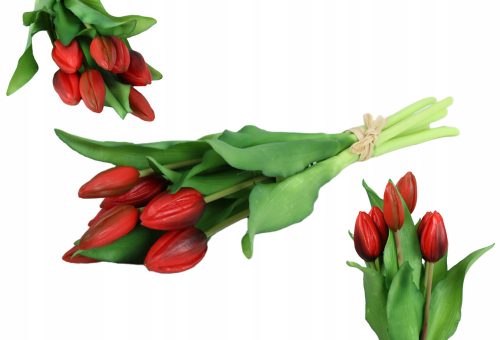 Künstliche Blumen und Früchte Strauß Martom-Tulpen 33 cm, 7 Stück, rot