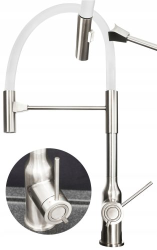 Quadron Scarlett bodenstehender Küchenarmatur weiß, silber