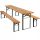 Gartentische und Stühle für die Terrasse Casaria Gartenmöbel-Set aus Holz, 170 cm, 3-teilig. braun