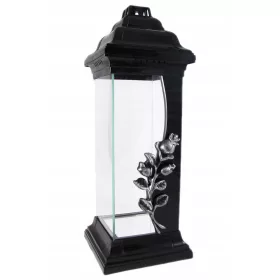  Weiße Kerze mit Rose ZPZ, 38 cm