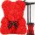 Teddybär mit Rosen mit Box Springos HA7224 36x26 cm rot + HA7224B BÄRENVERPACKUNG