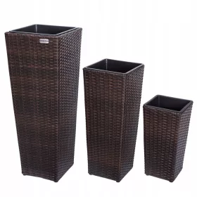    Casaria Blumentopf 80 cm x 30 x 80 cm, Kunststoff, Braun- und Beigetöne