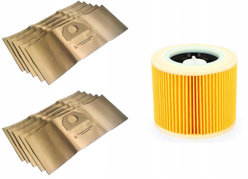  Synthetischer Staubsaugerbeutel ASH-E26SK 10 Stück + Asahi-Filter für Kärcher Staubsauger 6.414-552.0