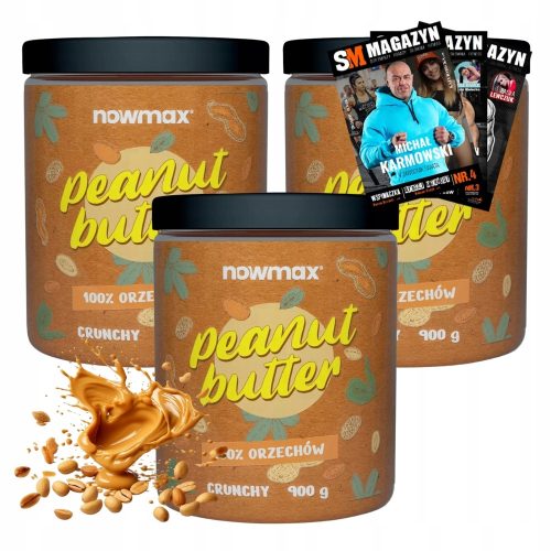 nowmax® Crunchy Erdnussbutter 900g - Natürlich & Ohne Zusätze
