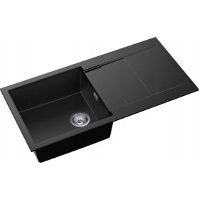  Moderno Stride 100 Einzelbeckenspüle, schwarzer Granit