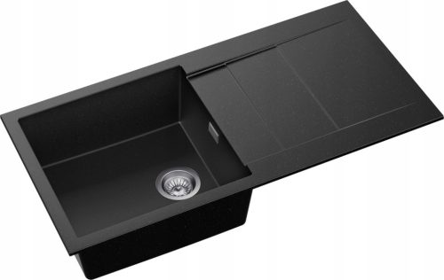  Moderno Stride 100 Einzelbeckenspüle, schwarzer Granit