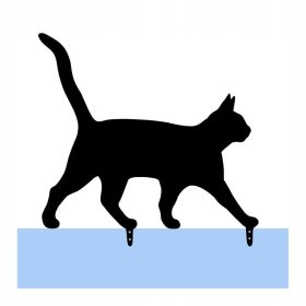    Lolek die Katze – eine Gartendekoration aus Edelstahl für den Zaun