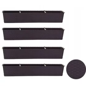    Prosperplast Blumentopf 69 cm x 16 x 15 cm, Kunststoff in Braun- und Beigetönen