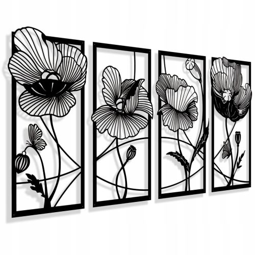  DURCHBROCHENE GEMÄLDE WANDDEKORATION POPPY PANELS 3D