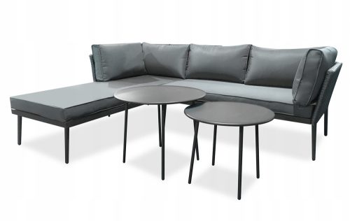 Ein Satz Garten- und Terrassenmöbel Gartenmöbel-Set Kontrastgraues Technorattan, 3-teilig.