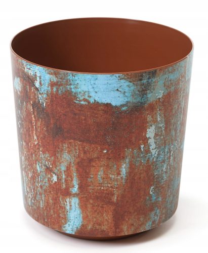  Lamela-Blumentopf 25 cm x 25 x 27 cm, Kunststoff in Blautönen, Orangetönen, mehrfarbig