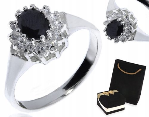  Silberring* schwarzer Marquise* Zirkone* Geschenk für Mädchen* 18 Jahre alt LgSP543