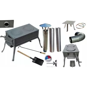  Gusseisenkamin für Gartenräucherofen-Set