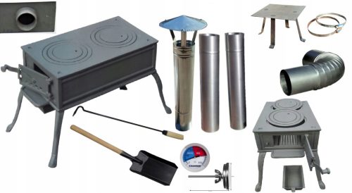  Gusseisenkamin für Gartenräucherofen-Set