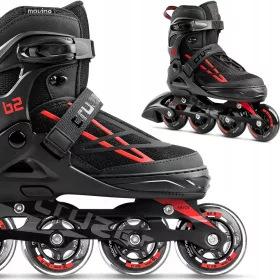    Movino Cruzer B2 Inlineskates, Größen 34-37, Schwarz und Rot