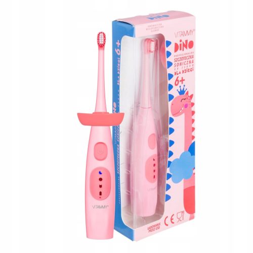  VITAMMY Little Dino Pink Sonic Zahnbürste für Kinder ab 6 Jahren