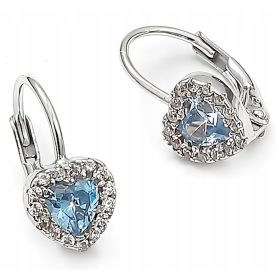  Silberne Herzohrringe mit Zirkonia