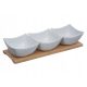 Salatschüsseln und -platten Snack-Set, Dips, Saucen, 3x Bambusschalen