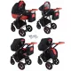  3in1 Dwarf NEXXO schwarzer RED SPORT Kinderwagen