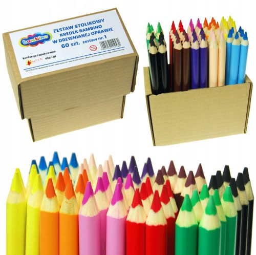  Tischset JUMBO Buntstifte 60 Stück Bambino v1