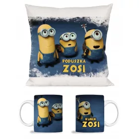 SET BECHER + MINIONS-KISSEN + NAMEN N15