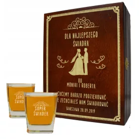  ALKOHOL-BOX WHISKY-GLÄSER DANKE FÜR EIN ZEUGENGESCHENK