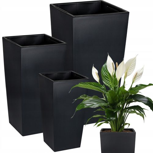  Deco4Home Blumentopf 24 cm x 24 x 45 cm Kunststoff Anthrazit + 2 weitere Produkte