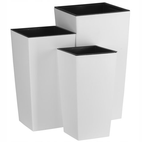 Töpfe und Pflanzgefäße für den Außenbereich und den Garten MINOOP Blumentopf 45 cm x 24 x 45 cm Kunststoff weiß, Grau- und Silbertöne + 2 weitere Produkte