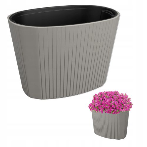  Grando Blumentopf 59 cm x 39 x 40 cm, Kunststoff, Braun- und Beigetöne