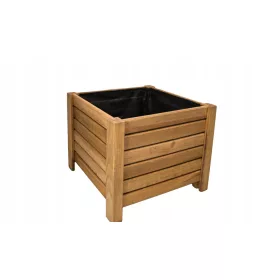    Blumentopf Holzkisten 38 cm x 38 x 30 cm Holztöne in Gelb und Gold