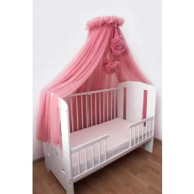  Himmelbetthimmel aus Chiffon + Pompons