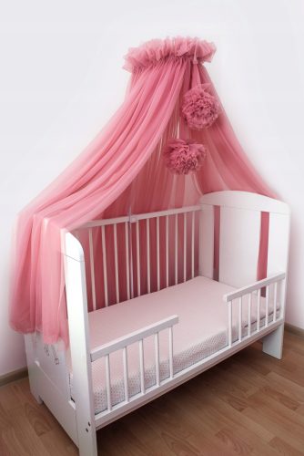  Himmelbetthimmel aus Chiffon + Pompons