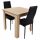  Set aus modernem Tisch 80x80 und 2 schwarzen Stühlen von Nice