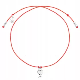  Schnurarmband mit silbernem Herz. 925