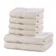 Sets Handtücher Handtücher aus 100 % Baumwolle, 6er-Set, ecru