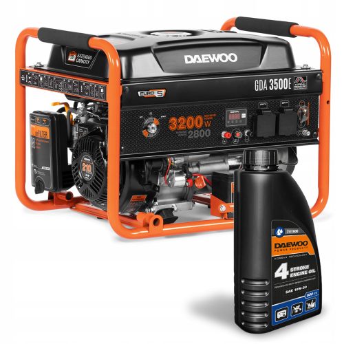 Tragbarer einphasiger Daewoo 3200 W Benzingenerator