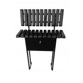 Mar-Pol Bank mit Rückenlehne 80 x 30 x 120 cm, schwarz