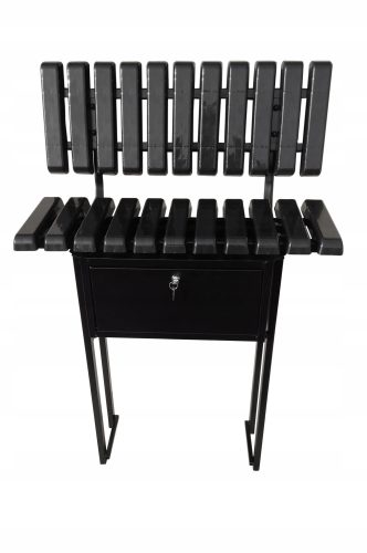 Mar-Pol Bank mit Rückenlehne 80 x 30 x 120 cm, schwarz