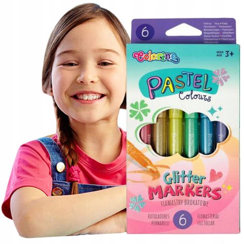  Markierungsstifte für die Schule für Kinder Glitter Colorino 6 Stk.