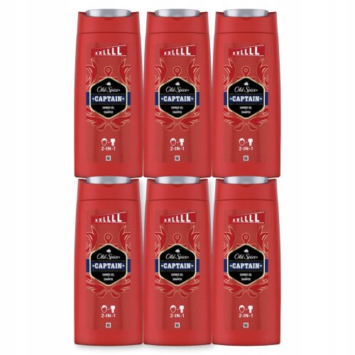  Old Spice Captain Duschgel und Shampoo für Männer 6x675 ml