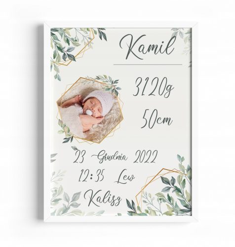  Impressum Fotorahmen A4 Geburtstag Taufe Boho