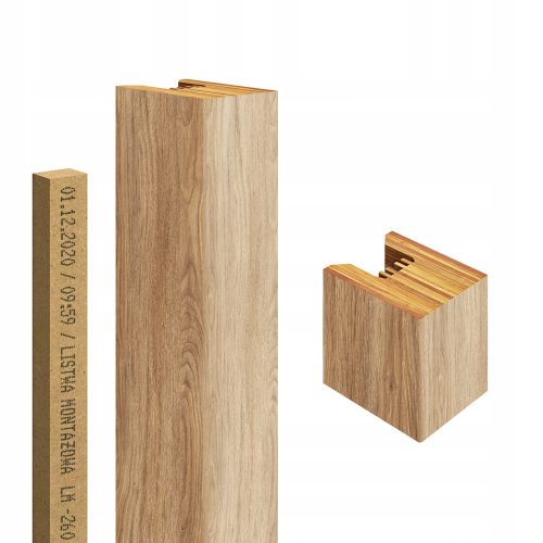 Dekorlamelle Golddoor L-2800x40x29-DF, natürliches Eichenfurnier, MDF-Platte 2,9 x 275 cm