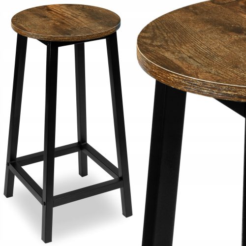  Loftinspirierter Hocker, gealterte Eiche, 65 cm Holz