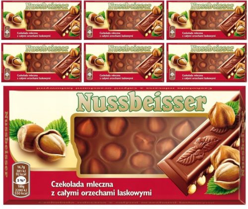 Nussbeisser Milchschokolade mit ganzen Haselnüssen, 100g - 7er Pack