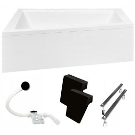   Besco Intima asymmetrische Acrylbadewanne mit seitlichem Abfluss 180 x 125 cm + 3 weitere Produkte