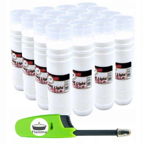 16× Öleinsatz für Kerzen Maxlight 23,5 cm + Ausziehbarer Kerzenanzünder gratis!